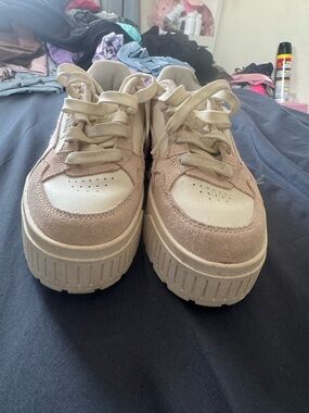 Puma Kids Beige/Tan Platform Sneakers